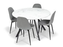 Gyrus Eettafelset met 4 Marie Stoelen - Wit / Grijs