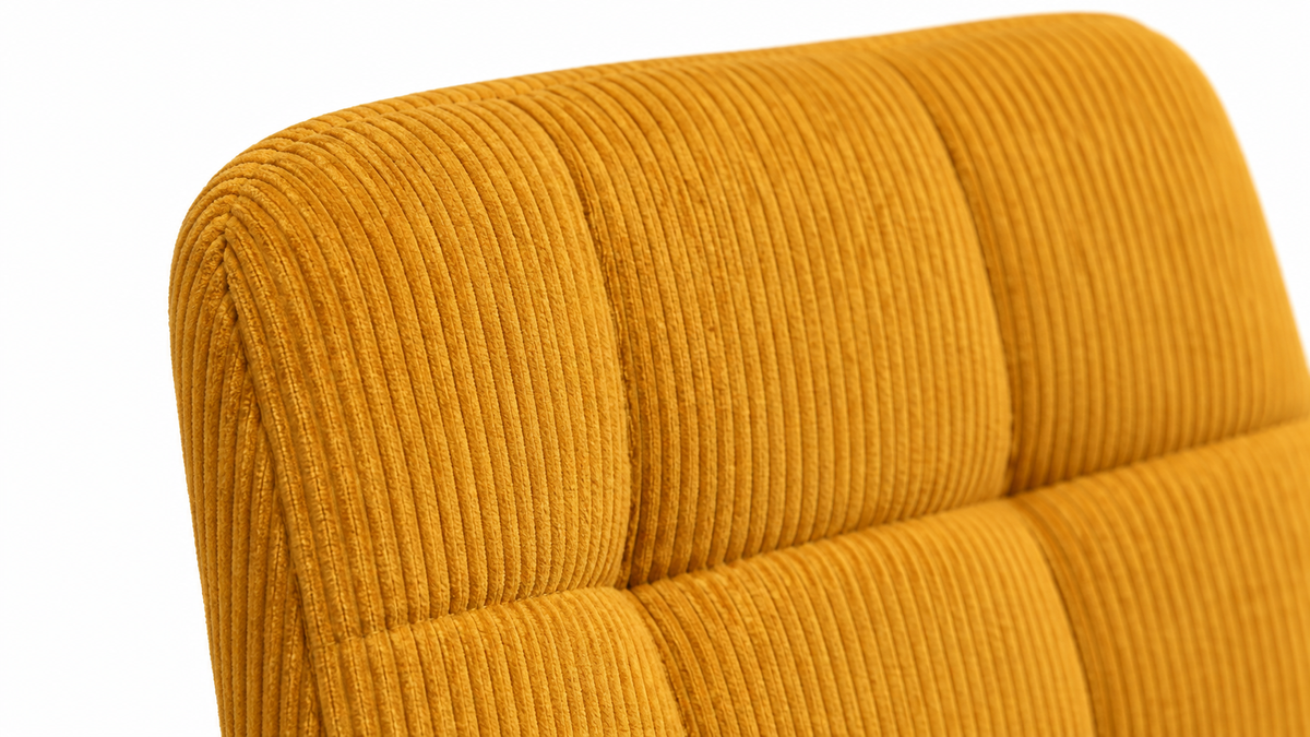 Detailfoto van Ceramon Eettafelset met 4 Aria Stoelen - Zwart / Okergeel