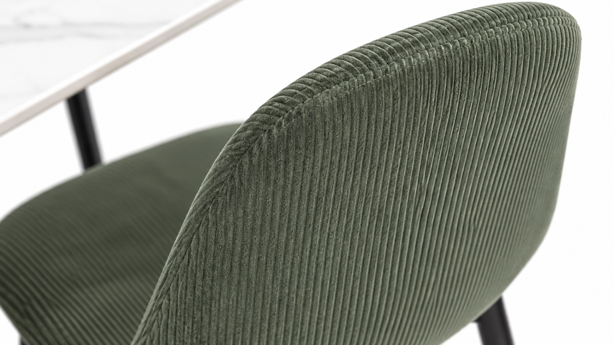 Detailfoto van Ceramon Eettafelset met 4 Marie Stoelen - Wit / Groen