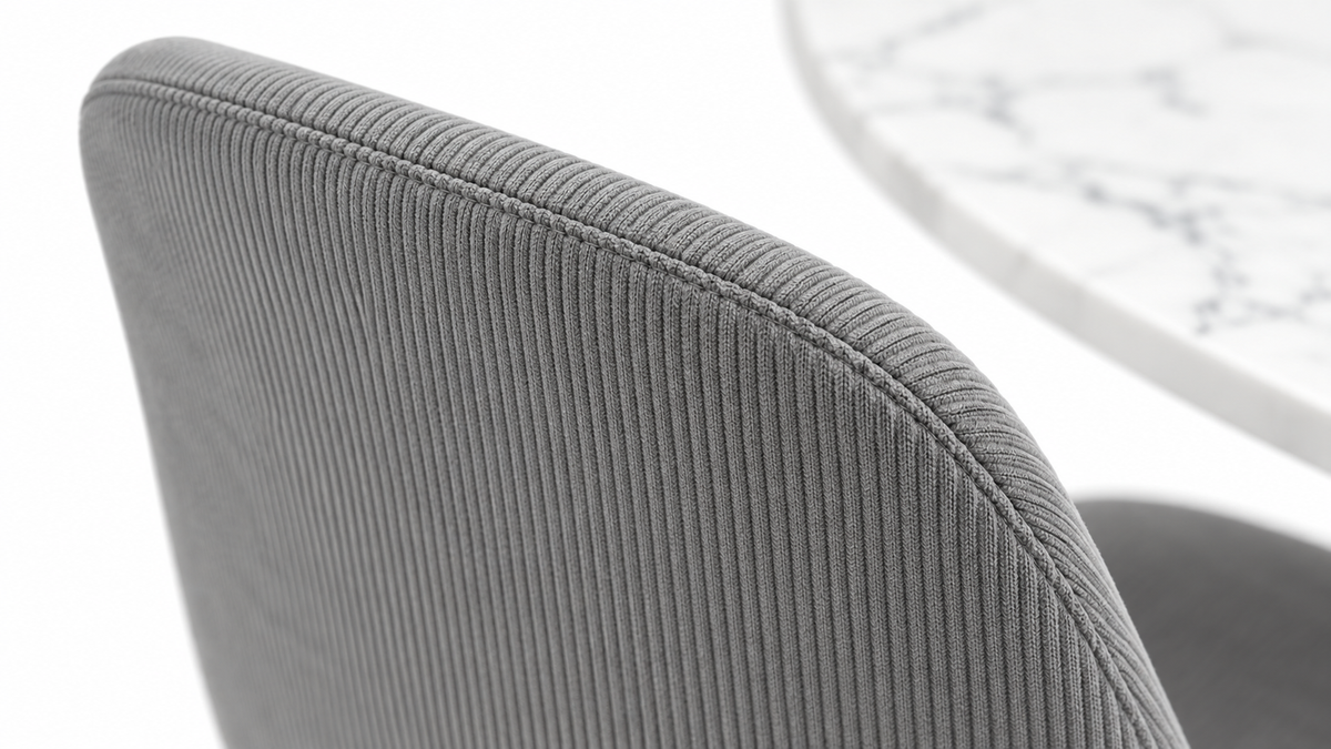 Detailfoto van Gyrus Eettafelset met 4 Marie Stoelen - Wit / Grijs