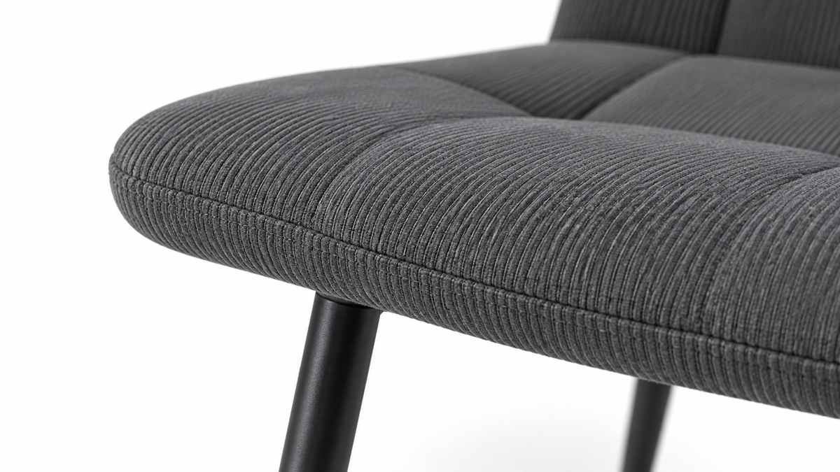 Detailfoto van Neross Eettafelset met 4 Aria Stoelen - Zwart / Grijs