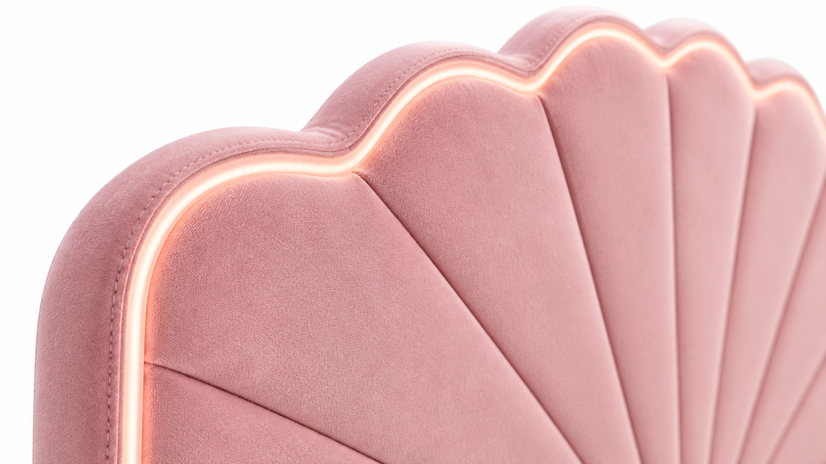 Detailfoto van Nola Teddy LED Bedframe met Opbergruimte