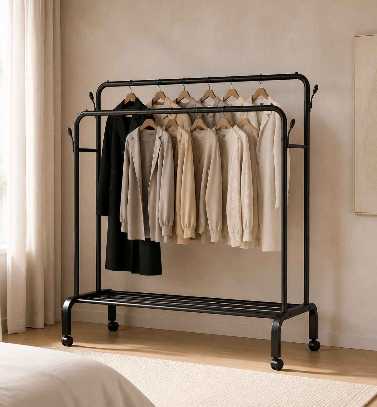 Sivableu Kledingrekken collectie in een rustig premium interieur