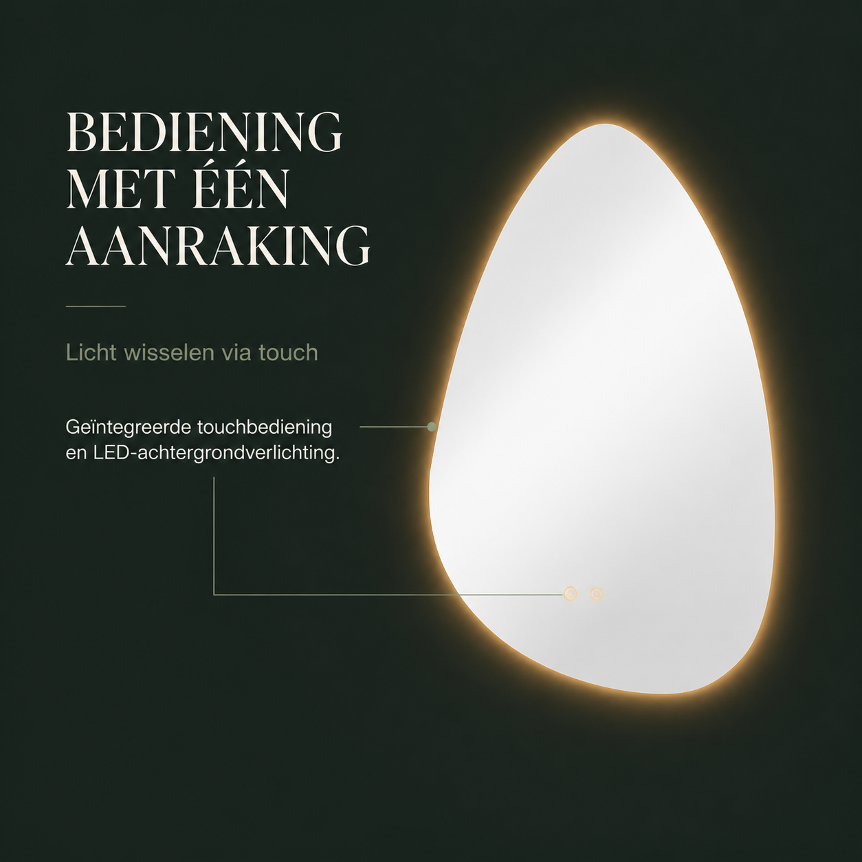 Amorpho LED spiegel met touchbediening