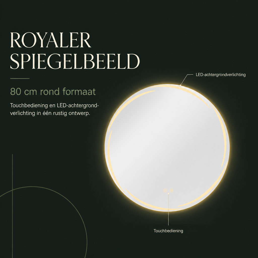 Circo LED spiegel met touchbediening en 80 cm formaat