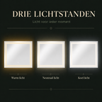 Lumiro LED spiegel met drie lichtstanden
