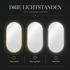 Ovelia LED spiegel met drie lichtstanden