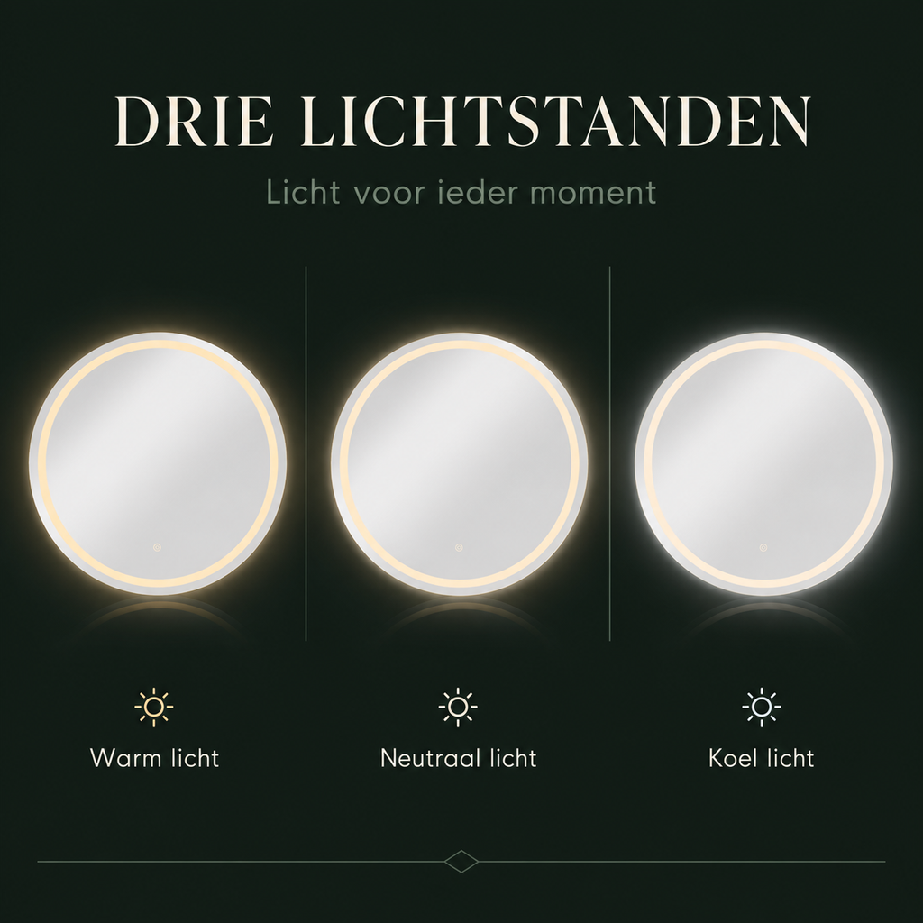 Solux LED spiegel met drie lichtstanden