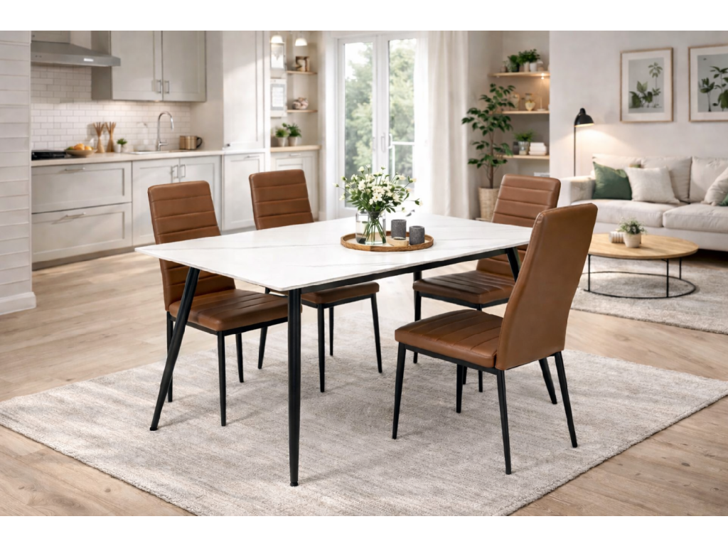 Eettafel CERAMON 120 Wit - afbeelding 4