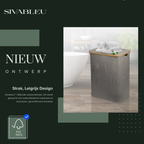 Linen Wasmand 3 Vakken - Leigrijs