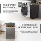 Linen Wasmand 3 Vakken - Leigrijs