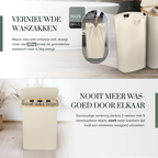 Linen Wasmand 3 Vakken - Beige