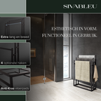 Noir Handdoekrek Badkamer - Zwart - 3 Tiers