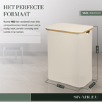 Linen Wasmand 3 Vakken - Beige