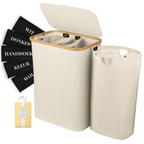 Linen Wasmand 3 Vakken - Beige