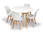 Scandinavia Eettafelset met 4 Scandino Stoelen - Wit - afbeelding 1