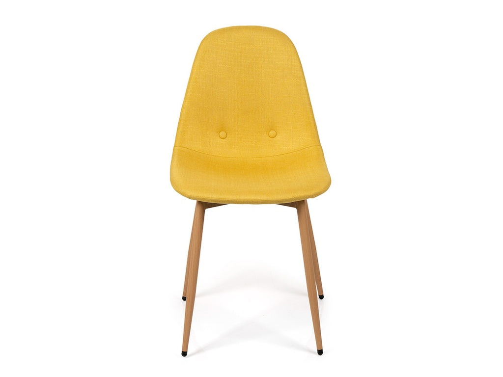 Scandinavia Eettafelset met 4 Marie Stoelen - Wit / Geel - afbeelding 4