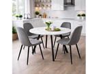 Gyrus Eettafelset met 4 Marie Stoelen - Wit / Grijs - afbeelding 3