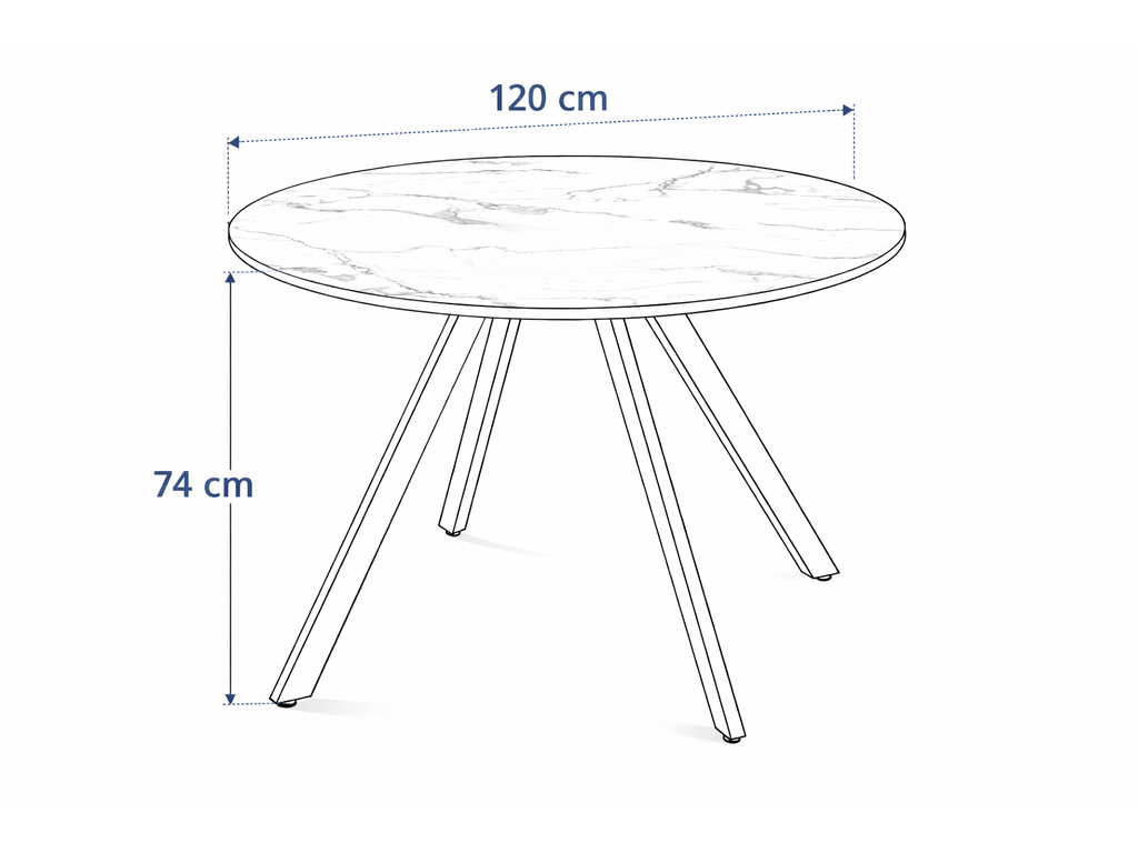 Gyrus Eettafelset met 4 Marie Stoelen - Wit / Grijs - afbeelding 7