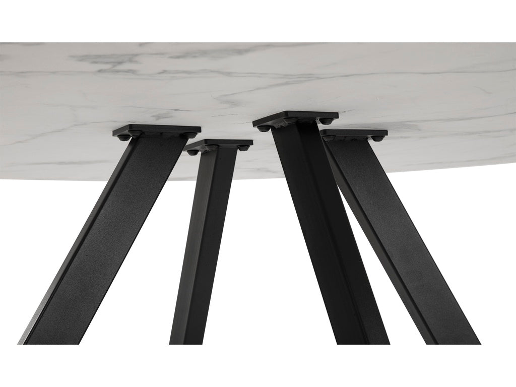 Gyrus Eettafelset met 4 Marie Stoelen - Wit / Grijs - afbeelding 6