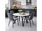 Gyrus Eettafelset met 4 Marie Stoelen - Wit / Grijs - afbeelding 2