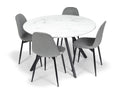 Gyrus Eettafelset met 4 Marie Stoelen - Wit / Grijs - afbeelding 1