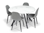 Gyrus Eettafelset met 4 Marie Stoelen - Wit / Grijs - afbeelding 1