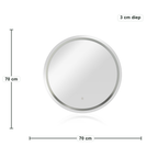 Solux Ronde LED Badkamerspiegel - 70 cm – afmetingen in cm