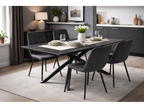 Neross Eettafelset met 4 Aria Stoelen - Zwart / Grijs - afbeelding 2