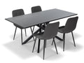 Neross Eettafelset met 4 Aria Stoelen - Zwart / Grijs - afbeelding 1
