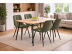 Ceramon Eettafelset met 4 Aria Stoelen - Groen / Licht hout - afbeelding 2