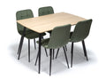 Ceramon Eettafelset met 4 Aria Stoelen - Groen / Licht hout - afbeelding 1
