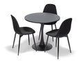 Orbis Eettafelset met 3 Marie Stoelen - Zwart / Donker hout - afbeelding 1