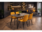 Ceramon Eettafelset met 4 Aria Stoelen - Zwart / Okergeel - afbeelding 2