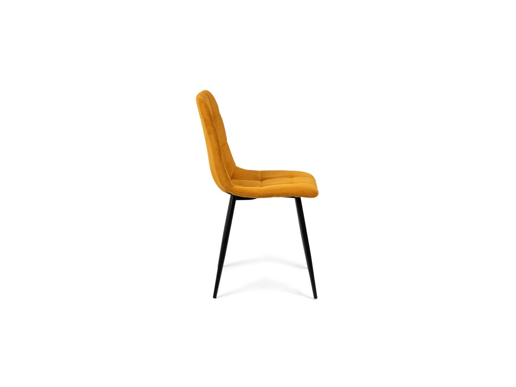 Ceramon Eettafelset met 4 Aria Stoelen - Zwart / Okergeel - afbeelding 4