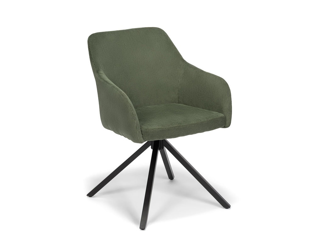 Gyrus Eettafelset met 4 Loren Stoelen - Groen / Donker hout - afbeelding 8