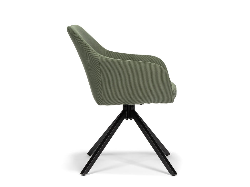 Gyrus Eettafelset met 4 Loren Stoelen - Groen / Donker hout - afbeelding 11