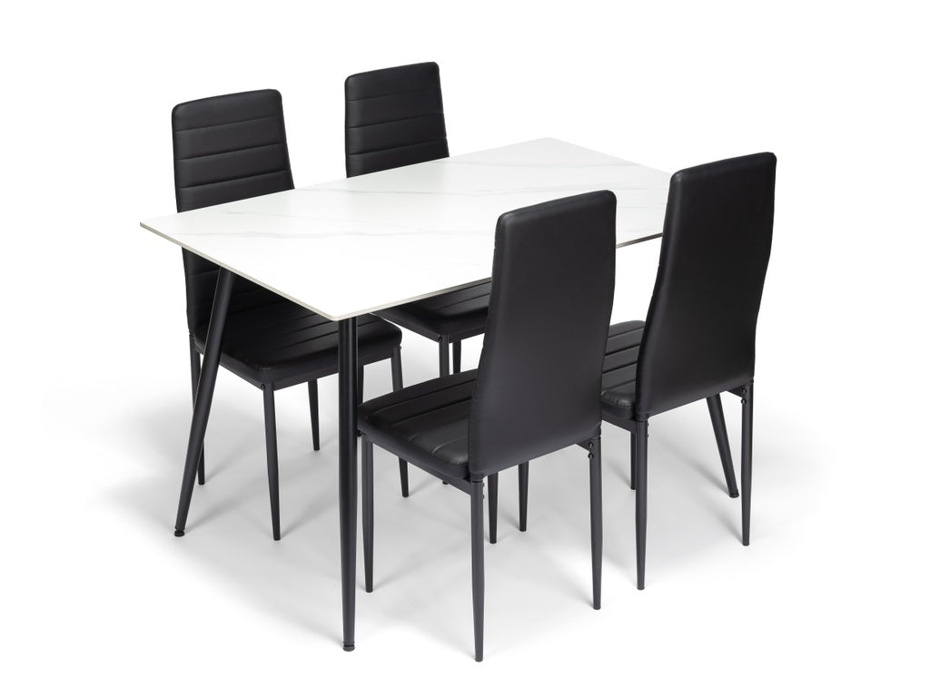 Ceramon Eettafelset met 4 Tino Stoelen - Wit - afbeelding 1