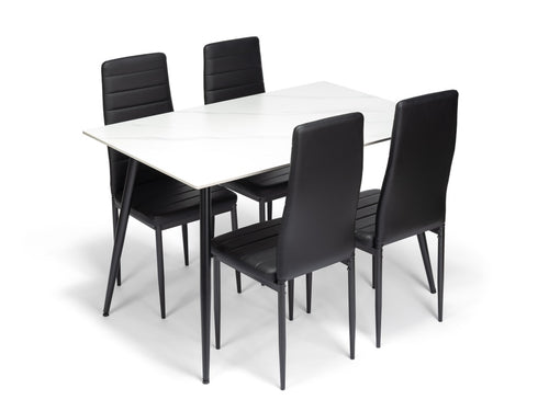 Ceramon Eettafelset met 4 Tino Stoelen - Wit - afbeelding 1