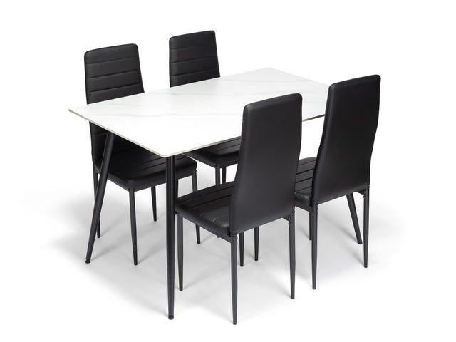 Ceramon Eettafelset met 4 Tino Stoelen - Wit