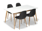 Scandinavia Eettafelset met 4 Marie Stoelen - Wit / Donkergrijs - afbeelding 1
