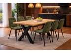 Robul Eettafelset met 6 Aria Stoelen - Groen / Licht hout - afbeelding 2