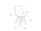 Scandinavia Eettafelset met 4 Scandino Stoelen - Zwart / Wit / Licht hout - afbeelding 8