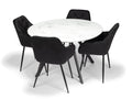Gyrus Eettafelset met 4 Siena Stoelen - Zwart / Wit - afbeelding 1