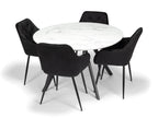 Gyrus Eettafelset met 4 Siena Stoelen - Zwart / Wit - afbeelding 1