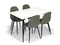 Ceramon Eettafelset met 4 Marie Stoelen - Wit / Groen - afbeelding 1