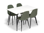 Ceramon Eettafelset met 4 Marie Stoelen - Wit / Groen - afbeelding 1