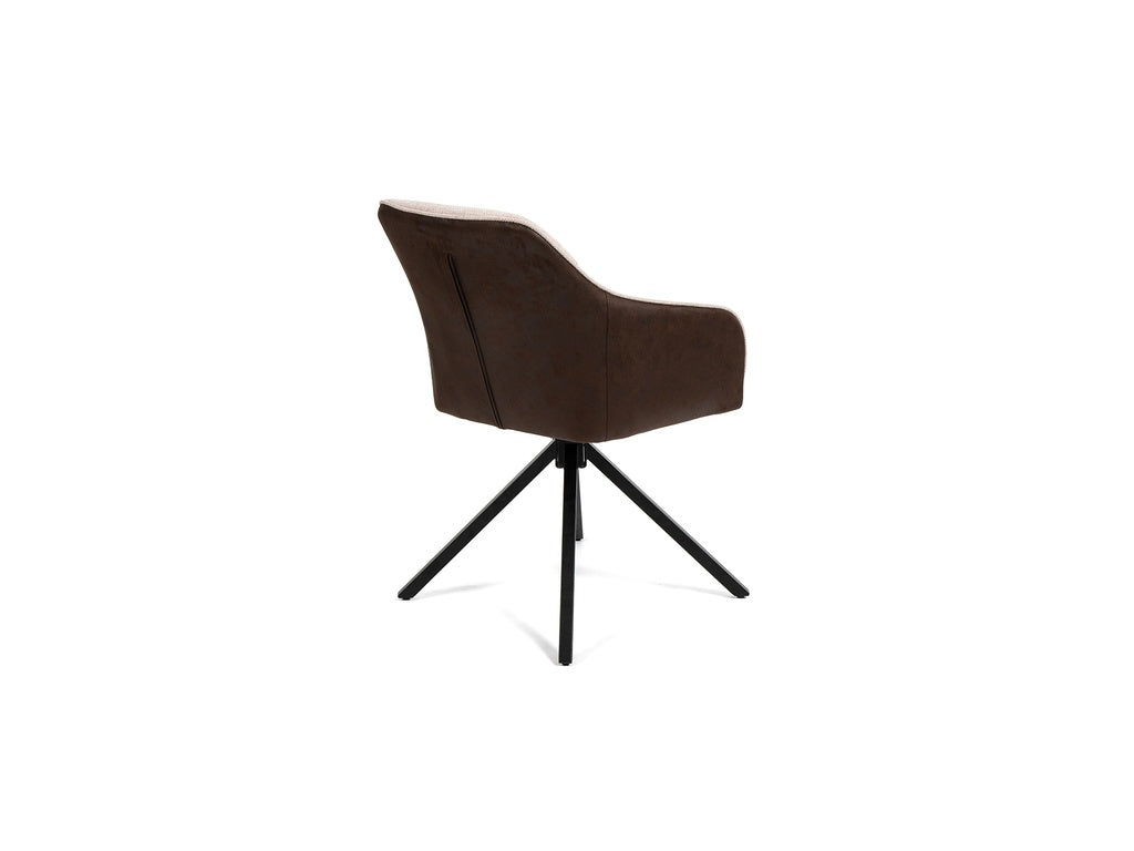 Orbis Eettafelset met 4 Loren Stoelen - Zwart / Beige / Bruin - afbeelding 10