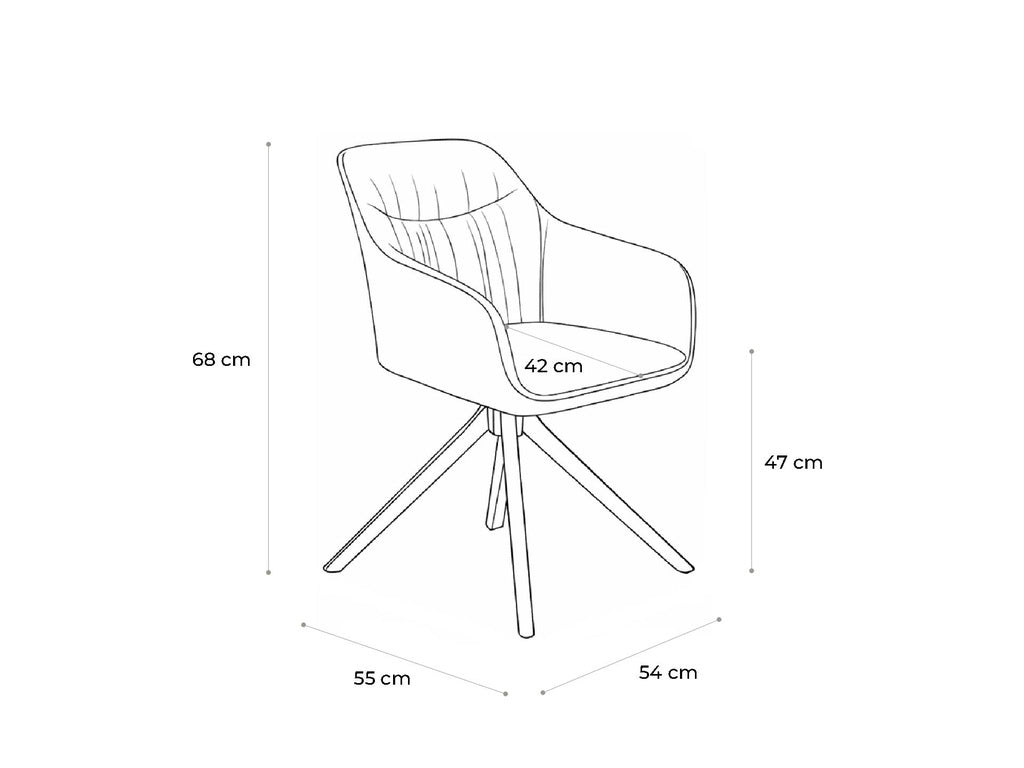 Orbis Eettafelset met 4 Loren Stoelen - Zwart / Beige / Bruin - afbeelding 12