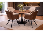 Orbis Eettafelset met 4 Loren Stoelen - Zwart / Beige / Bruin - afbeelding 2